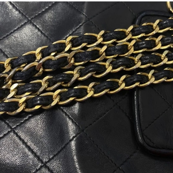 CHANEL CC MATELASSE Fringe Chain Shoulder Bag Leather Black Vintage - Picture 8 of 12